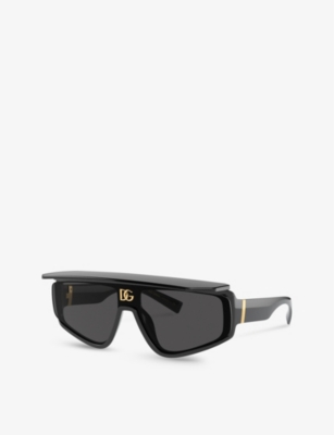 Dolce & Gabbana Dg6177 Rectangle-frame Nylon Sunglasses In Black