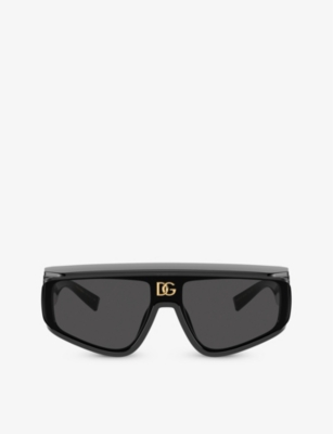 Dolce & Gabbana Dg6177 Rectangle-frame Nylon Sunglasses In Black