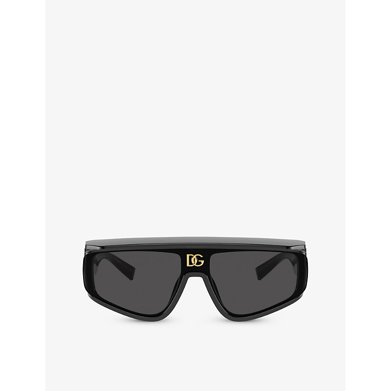 Dolce & Gabbana Dg6177 Rectangle-frame Nylon Sunglasses In Black