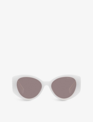 Miu Miu Mu 03ws Acetate Cat-eye Sunglasses In White