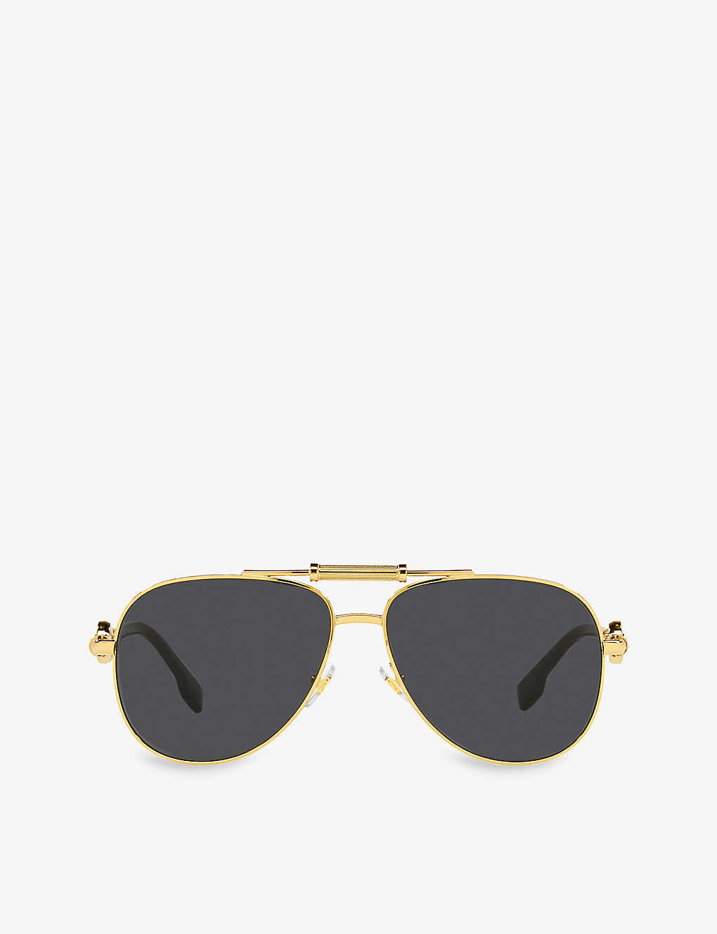 Versace Womens Gold Ve2236 Aviator-frame Metal Sunglasses