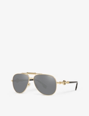 VERSACE: VE2236 aviator-frame metal sunglasses