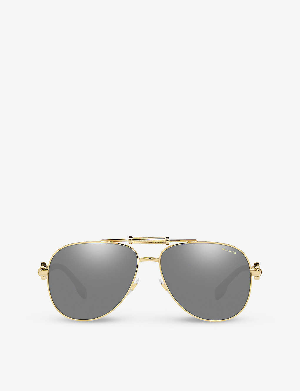 Versace Womens Gold Ve2236 Aviator-frame Metal Sunglasses