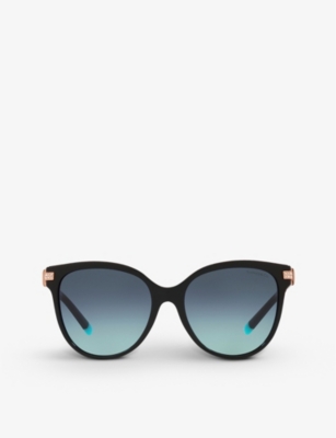 Shop Tiffany & Co Tf4193b Pillow-frame Acetate Sunglasses In Black