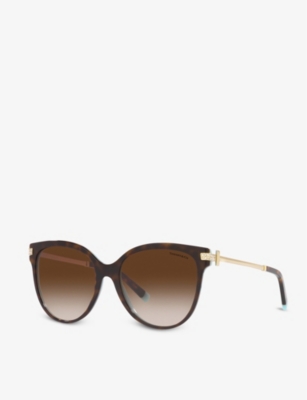 Shop Tiffany & Co Tf4193b Pillow-frame Acetate Sunglasses In Brown