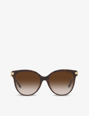 Shop Tiffany & Co Tf4193b Pillow-frame Acetate Sunglasses In Brown