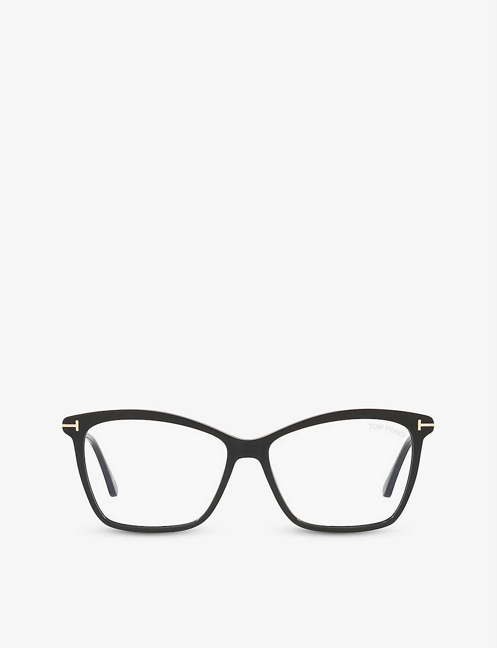 Tom Ford Ft5687 Rectangular-frame Acetate Optical Glasses In Black