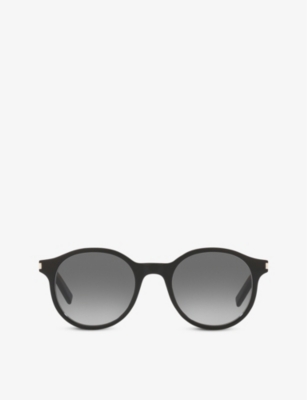 Shop Saint Laurent Womens Black Sl 521 Round-frame Acetate Sunglasses
