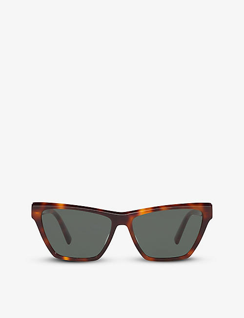 SAINT LAURENT: SL M103 tortoiseshell rectangular cat-eye acetate sunglasses