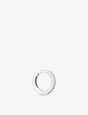 ASTRID & MIYU: Crystal sterling silver and cubic zirconia hoop earring
