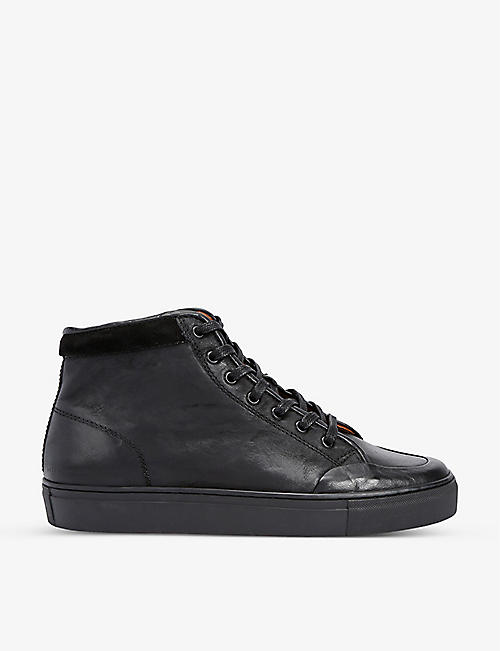 BELSTAFF: Rally leather high-top trainers