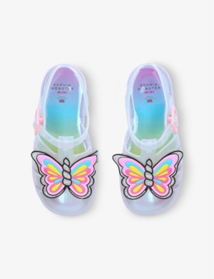 Shop Sophia Webster Girls Mult/other Kids Butterfly Rubber Sandals 3-7 Years In Multi-coloured