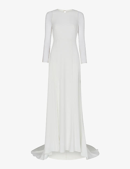 WHISTLES: Cecilia mesh-sleeve woven wedding dress