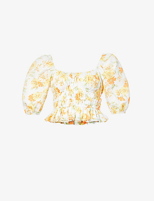 FAITHFULL THE BRAND: Enrica floral-print cotton top