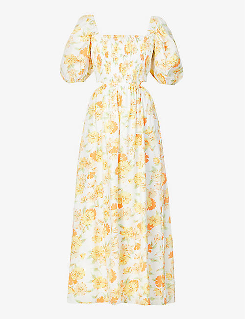 FAITHFULL THE BRAND: Loucetta floral-print crepe midi dress