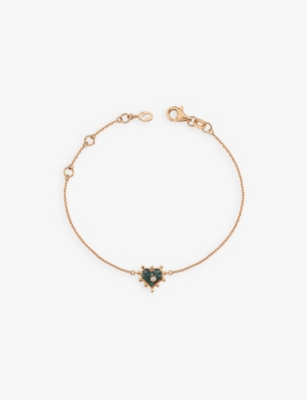 LA MAISON COUTURE: Selda Heart 14ct rose gold, 0.07ct brilliant-cut diamond and 0.01ct brilliant-cut white diamond bracelet