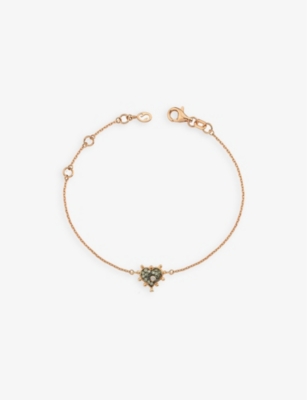 LA MAISON COUTURE: Selda Heart 14ct rose gold, 0.07ct brilliant-cut diamond and 0.01ct brilliant-cut white diamond bracelet
