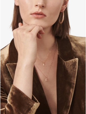 Shop La Maison Couture Women's Gold Selda ‘k' Initial 14ct Rose-gold And 0.01ct Diamond Necklace