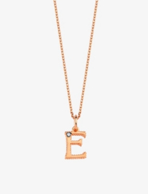 La Maison Couture Women's Gold Selda ‘k' Initial 14ct Rose-gold And 0.01ct Diamond Necklace