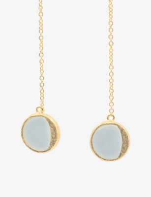 Shop La Maison Couture Women's Gold Niin Luna 18 Carat Yellow Gold-plated 925 Sterling Silver Aquamarine