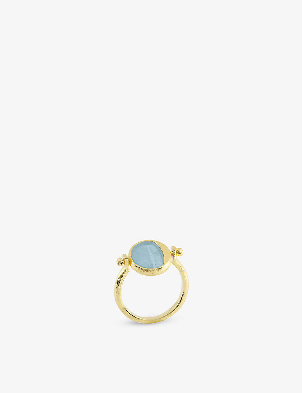 La Maison Couture Niin Luna Flip 18ct Yellow Gold-plated Sterling-silver And Aquamarine Ring