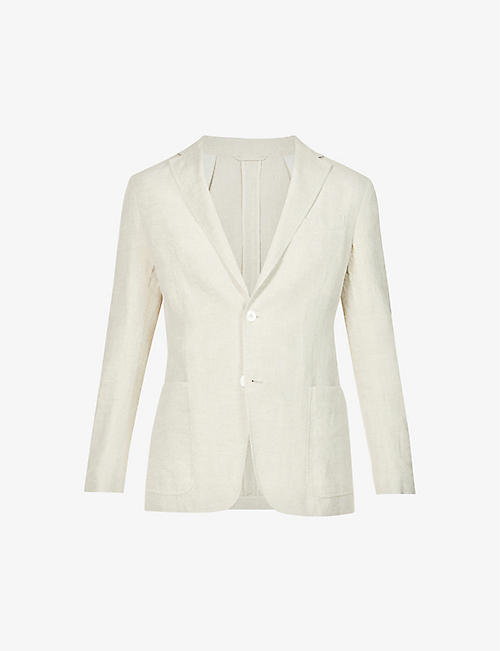 ERMENEGILDO ZEGNA: Single-breasted notch-lapel linen jacket