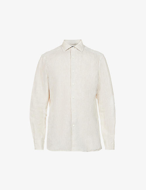 ERMENEGILDO ZEGNA: Relaxed-fit button-down linen shirt