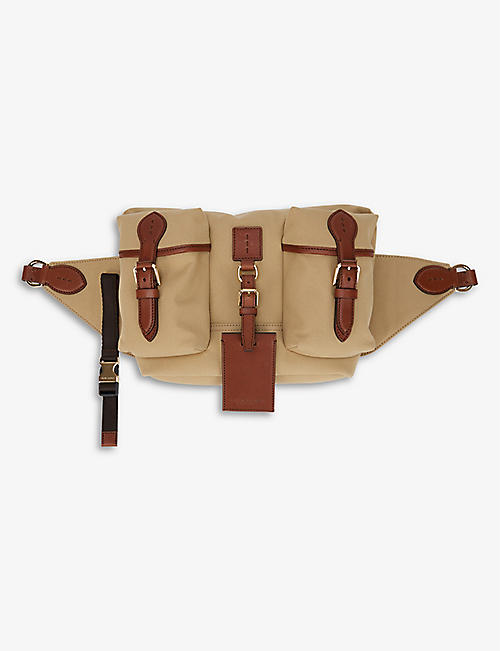 RALPH LAUREN PURPLE LABEL: Waist-fastening large canvas belt bag