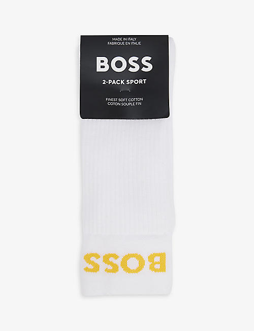 BOSS: Logo-embroidered cotton-blend socks