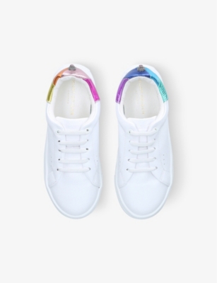 Kurt Geiger Mini Laney Eagle Leather Platform Trainers 7-9 Years In Mult/other