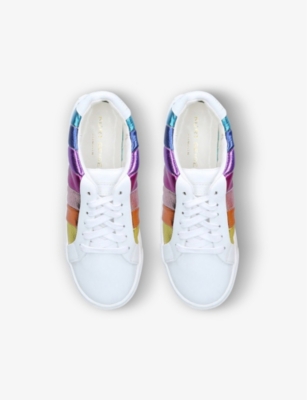 KURT GEIGER LONDON: Mini Lane Stripe leather trainers 6-7 years