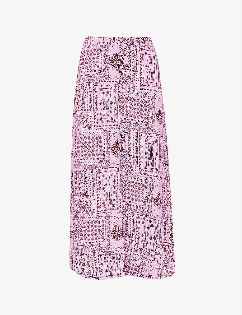 Whistles Womens Multi-coloured Bandana-print Woven Midi Skirt 16