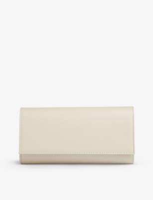 Lk Bennett Erin Small Leather Clutch Bag In Cre-cream