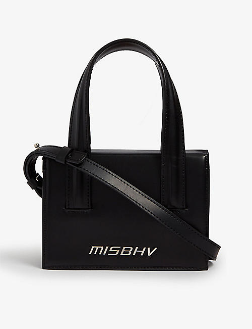MISBHV: Trinity branded-hardware leather top-handle bag