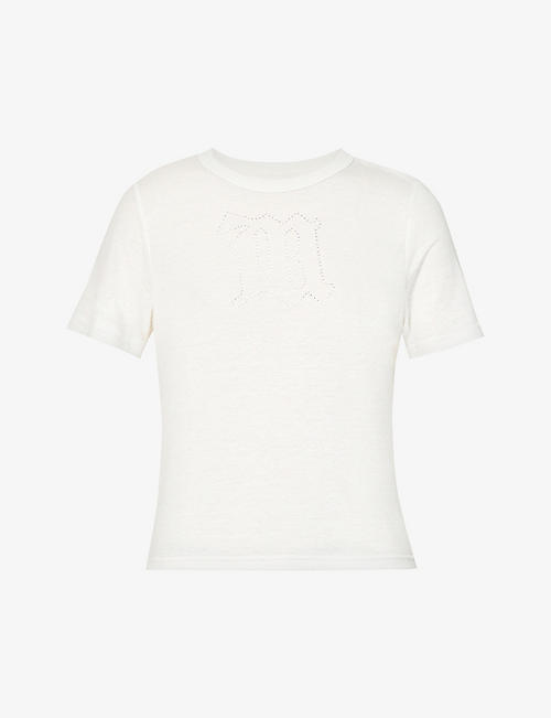 MISBHV: Crystal-embellished monogram jersey T-shirt