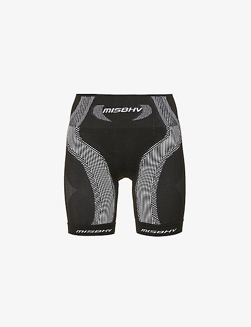 MISBHV: Sport Active logo-print mid-rise recycled-polyamide-blend shorts