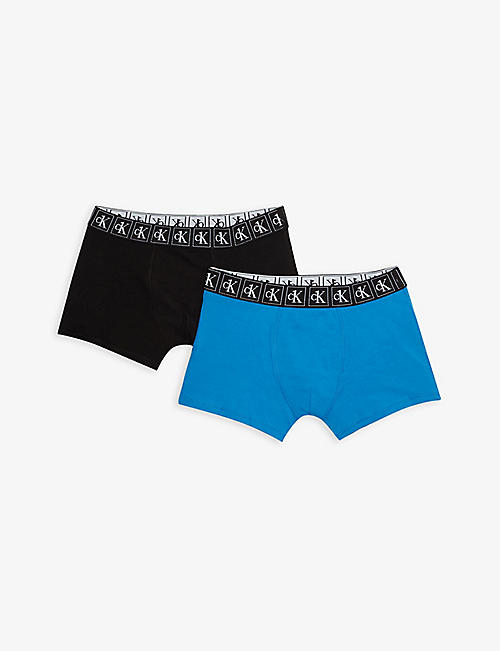 CALVIN KLEIN: Pack of two branded cotton-blend boxers