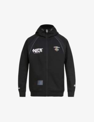 Logo-print regular-fit cotton-blend hoody
