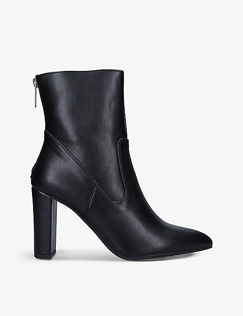 KG KURT GEIGER: Suri pointed-toe heeled faux-leather ankle boots