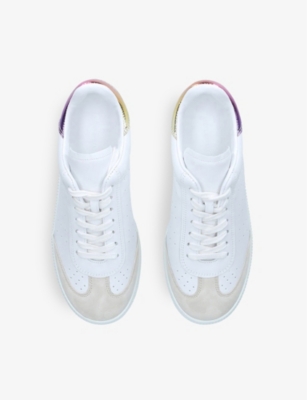 Shop Isabel Marant Womens White/comb Bryce Perforated Leather Trainers