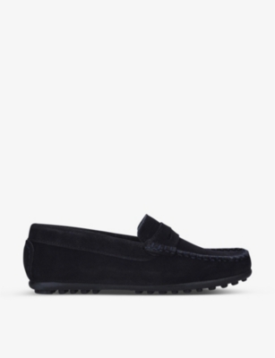 Papouelli Boys Teal Kids Felix Leather Moccasins 7-8 Years In Teal