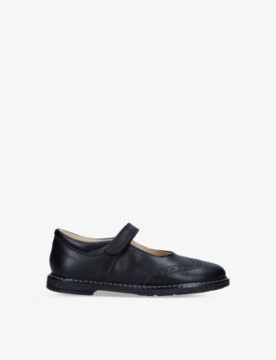 PAPOUELLI: Louisa brogue leather school shoes 7-8 years