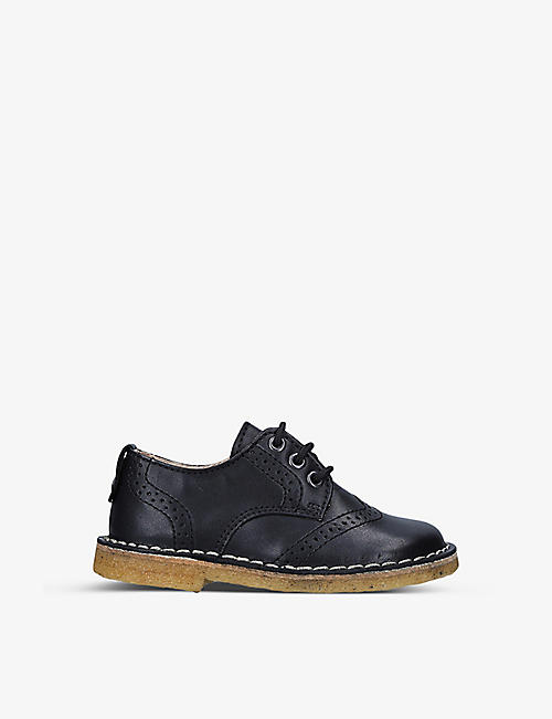 PAPOUELLI: Micky crepe-sole leather brogues 2-6 years