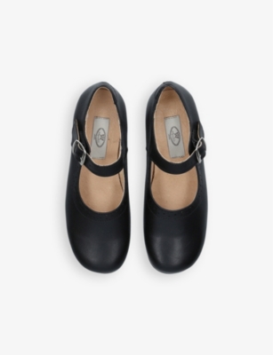 PAPOUELLI: Millie round-toe leather shoes 4-5 years