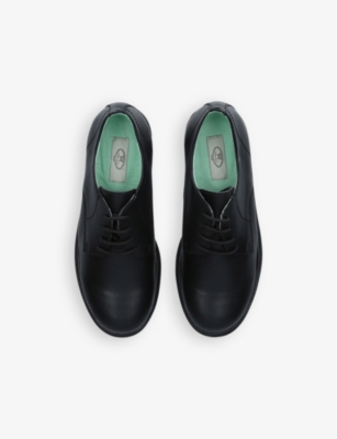 PAPOUELLI: Sam round-toe leather shoes 6-8 years
