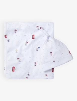 THE LITTLE WHITE COMPANY London Bear graphicprint organiccotton