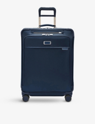 Shop Briggs & Riley Baseline Soft-shell 4-wheel Expandable Suitcase 66cm In Navy