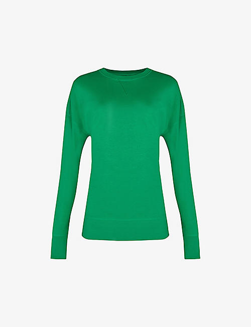 SWEATY BETTY: After Class side-slit oversized organic cotton-blend sweatshirt