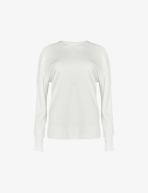 SWEATY BETTY: After Class side-split organic cotton-blend sweatshirt