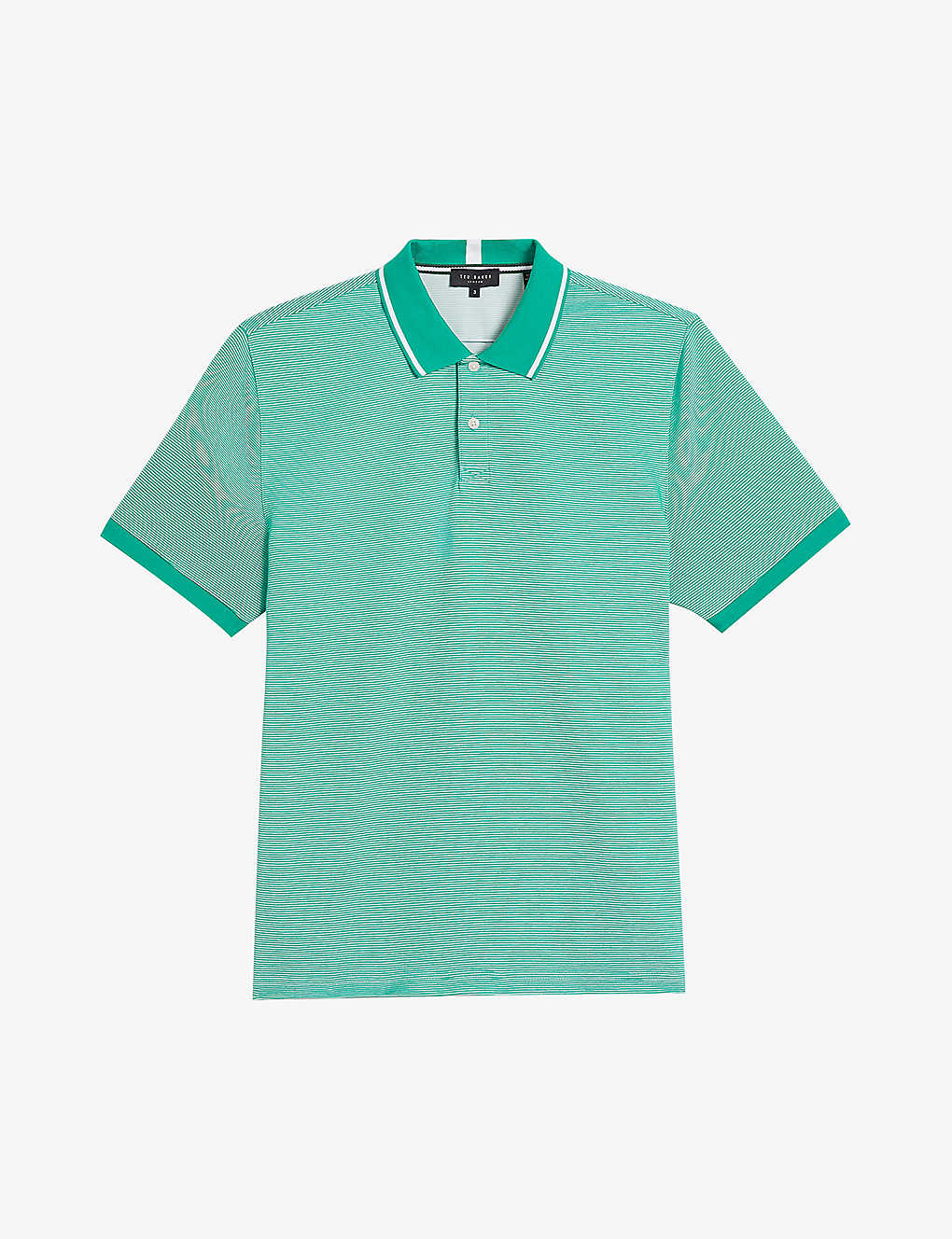 Ted Baker Mens Mid-green Ellerby Striped Woven Polo Shirt